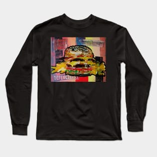 Burger and Chips Abstract Painting Long Sleeve T-Shirt